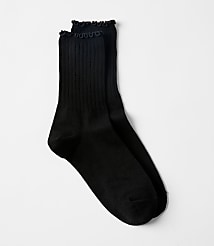 Ruffle Ribbed Crew Socks carousel Product Image 1