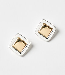 Mixed Metal Square Stud Earrings carousel Product Image 1