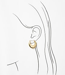 Chunky Crescent Hoop Earrings carousel Product Image 2