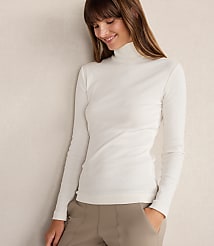 Haven Well Within Essential Organic Cotton Mock Neck Long Sleeve Tee carousel Product Image 1