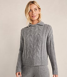 Haven Well Within Cashmere Cable Collared Sweater carousel Product Image 1