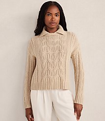 Haven Well Within Cashmere Cable Collared Sweater carousel Product Image 1