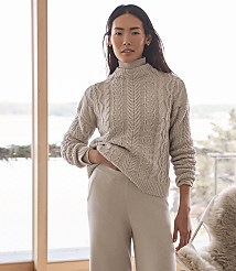 Haven Well Within Organic Cotton Cable Mock Neck Sweater carousel Product Image 3
