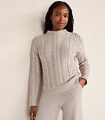 Haven Well Within Organic Cotton Cable Mock Neck Sweater carousel Product Image 1