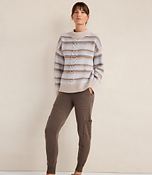 Haven Well Within Wool Blend Cable Stripe Crewneck Sweater carousel Product Image 2
