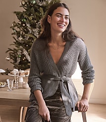 Haven Well Within Cotton Blend Lurex Belted Cardigan carousel Product Image 5