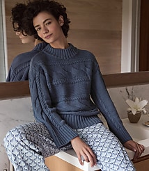 Haven Well Within Cotton Blend Horizontal Cable Sweater carousel Product Image 2
