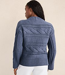 Haven Well Within Cotton Blend Horizontal Cable Sweater carousel Product Image 3