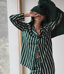 Haven Well Within Washable Silk Pinstripe Pajama Top carousel Product Image 5