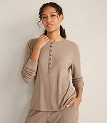 Haven Well Within Drapey Rib Knit Henley carousel Product Image 1