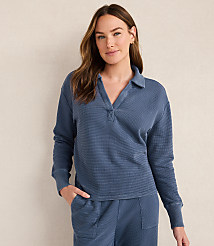 Haven Well Within Organic Cotton Waffle Johnny Collar Top carousel Product Image 1