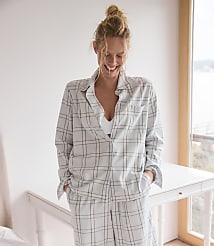 Haven Well Within Lightweight Flannel Windowpane Pajama Top carousel Product Image 4