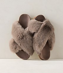 Haven Well Within Faux Fur Criss Cross Molded Slippers carousel Product Image 1