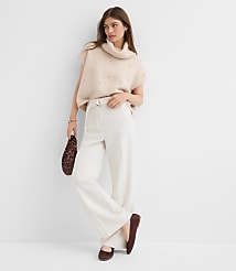 Sparkle Embellished Turtleneck Poncho Sweater carousel Product Image 3