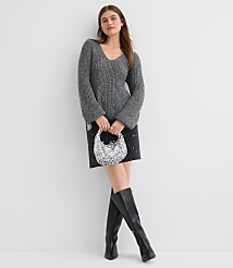 Shimmer Ribbed Peplum Sweater carousel Product Image 2
