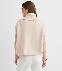 Sparkle Embellished Turtleneck Poncho Sweater carousel Product Image 4