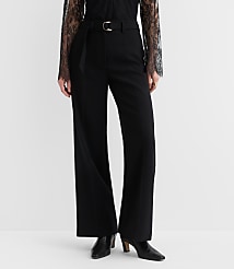 Belted Stovepipe Pants in Doubleface carousel Product Image 2