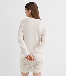 Feathered Cuff Boatneck Sweater carousel Product Image 4