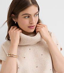 Sparkle Embellished Turtleneck Poncho Sweater carousel Product Image 1