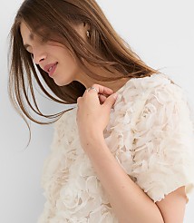 Petite Floral Tulle Bubble Hem Tee carousel Product Image 4