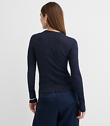 Petite Shimmer Mixed Ribbed Sweater carousel Product Image 2