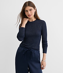Petite Shimmer Mixed Ribbed Sweater carousel Product Image 1