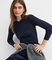 Petite Shimmer Mixed Ribbed Sweater carousel Product Image 3