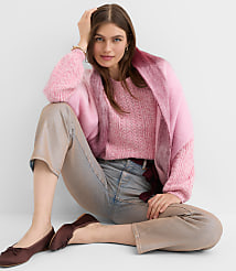 Petite Marled Pointelle Blouson Sweater carousel Product Image 3