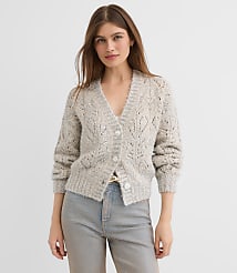 Shimmer Pointelle V-Neck Cardigan carousel Product Image 1