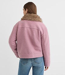 Boucle Faux Fur Collar Shirt Jacket carousel Product Image 3
