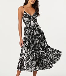Astr The Label Saiorse Metallic Pleated Midi Dress carousel Product Image 1