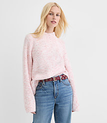 Petite Flecked Ribtrim Turtleneck Sweater carousel Product Image 2