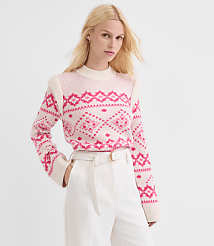 Fair Isle Shoulder Trim Sweater carousel Product Image 2