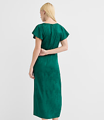 Floral Twist Flutter Sleeve Flare Dress carousel Product Image 3