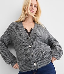 Shimmer Moon & Star Jeweled Button Cardigan carousel Product Image 1