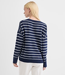 Shimmer Stripe V-Neck Relaxed Everyday Sweater carousel Product Image 3