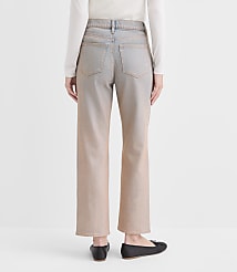 Coated High Rise Straight Jeans in Authentic Vintage Mid Wash carousel Product Image 3