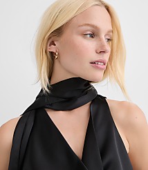 Satin Tie Cowl Neck Shell carousel Product Image 4