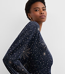Petite Starry Velour Sweatshirt carousel Product Image 2