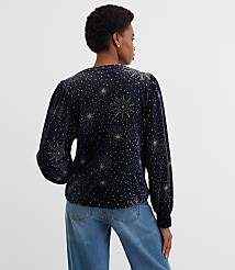 Petite Starry Velour Sweatshirt carousel Product Image 3
