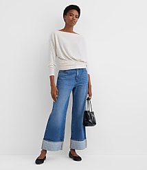 Ruched Hem Boatneck Top carousel Product Image 2