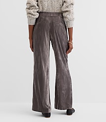 Clean Wide Leg Pants in Pleated Velvet carousel Product Image 2