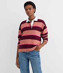 Rugby Stripe Polo Top carousel Product Image 1