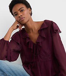 Ruffle Peplum Blouse carousel Product Image 1