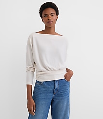 Ruched Hem Boatneck Top carousel Product Image 1