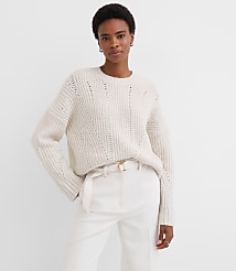 Sequin Pointelle Ribbed Relaxed Sweater carousel Product Image 3