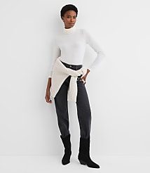Heathered Jersey Turtleneck Top carousel Product Image 3