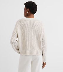 Sequin Pointelle Ribbed Relaxed Sweater carousel Product Image 4