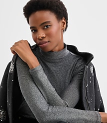 Shimmer Jersey Turtleneck Top carousel Product Image 3
