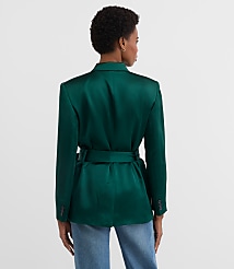 Satin Belted Modern Blazer carousel Product Image 3